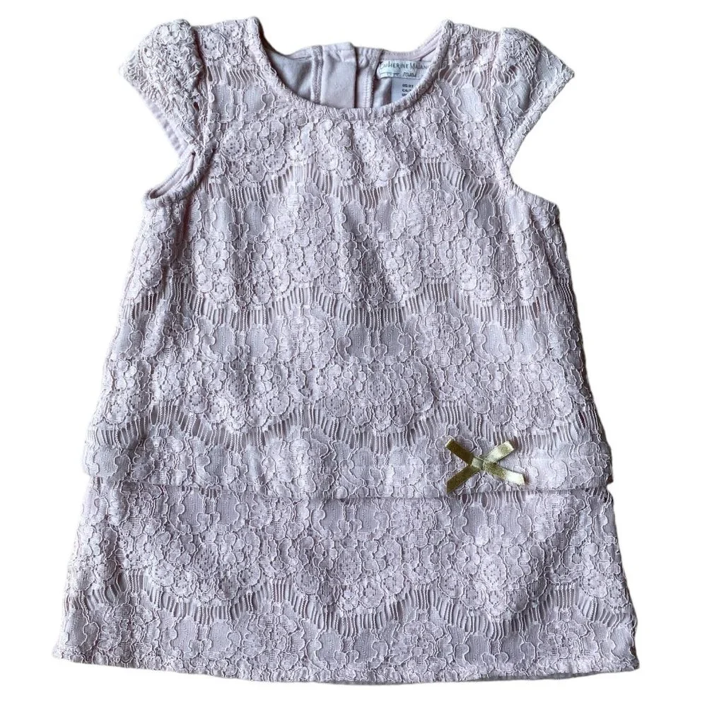 Catherine Malandrino Mini Pink Lace Cap Sleeve Party Toddler Dress-2-3 years